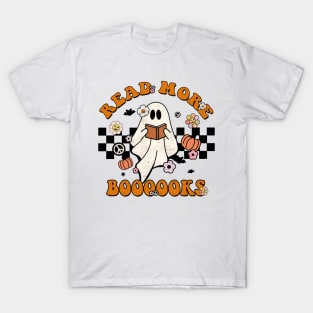 Groovy Halloween Read More Books Cute Boo Read A Book Shirt T-Shirt